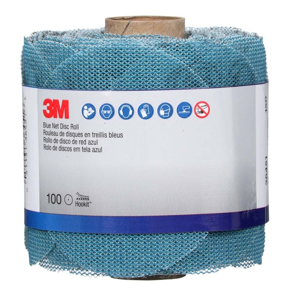 3M 7100254369 Blue Net Disc Roll 36451, 3 in, 150+ Grade, Best in Class, Virtually Dust-Free, Abrasive Sheet Roll - 2
