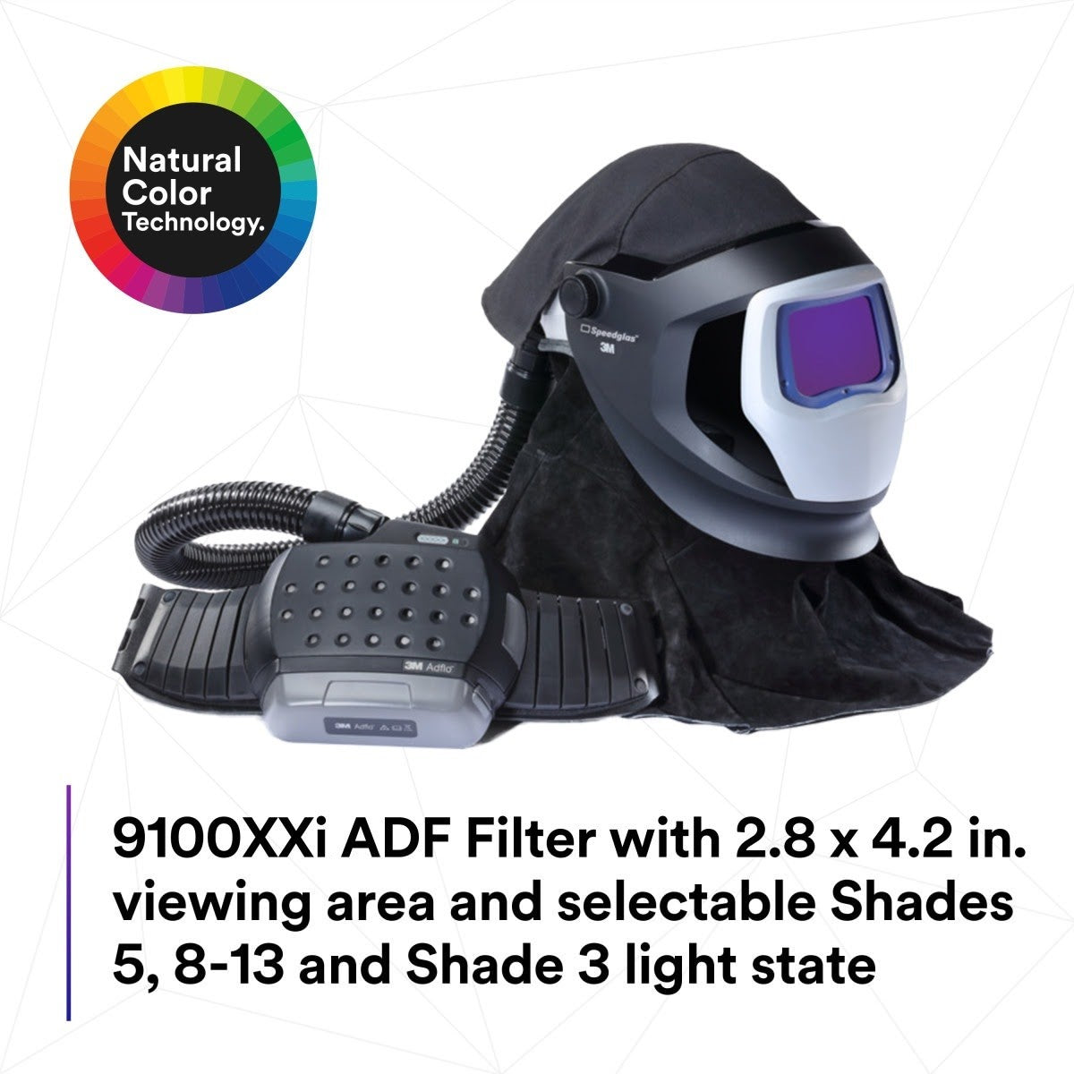 3M 38-1101-00SW Adflo PAPR and Versaflo M-Series Helmet Kit w Speedglas Welding Shield, LiIon Battery, No ADF (7100260617) - 6
