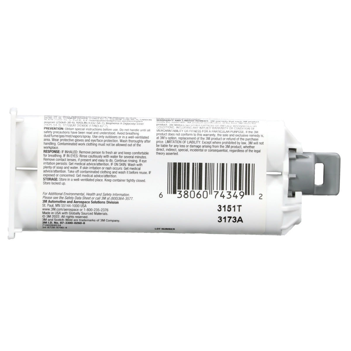3M 2216 DP2216 Scotch-Weld Epoxy Adhesive DP, Gray, 41.5 mL Duo-Pak (7100262036) (12 Pack) - 5