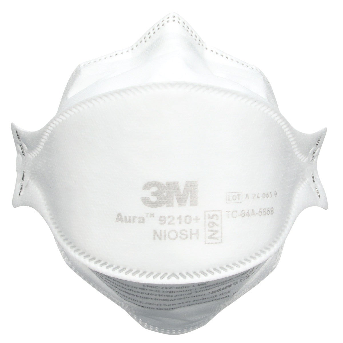 3M 37192 Aura Particulate Respirator 9210+, N95 Disposable Individually Wrapped Flat Fold, White (7100266132) (240 Pack)