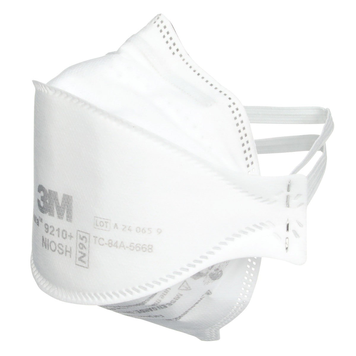3M 37192 Aura Particulate Respirator 9210+, N95 Disposable Individually Wrapped Flat Fold, White (7100266132) (240 Pack) - 2
