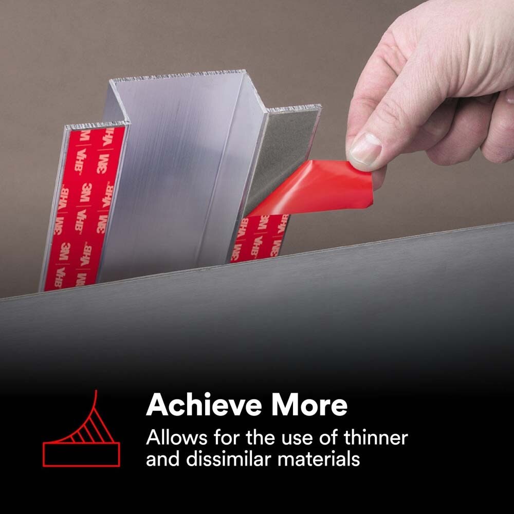 3M 7100273252 VHB Tape RP+230GF, Gray, 1 in x 36 yd, 90 mil, Film Liner (9 Pack) - 10