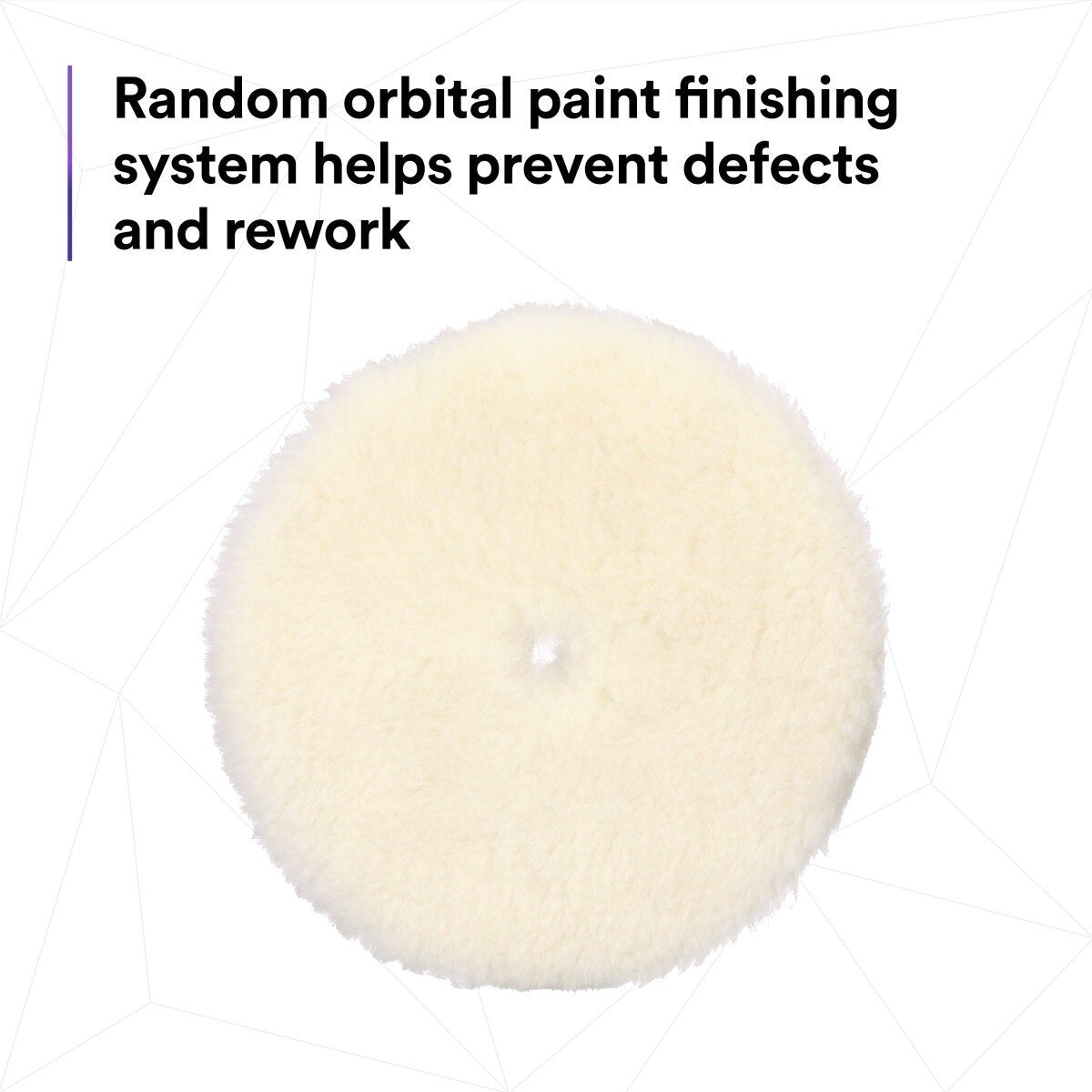 3M 34121 Hookit Random Orbital Medium Wool Compounding Pad, White, 5 in x 130 mm (7100276848) (12 Pack) - 7