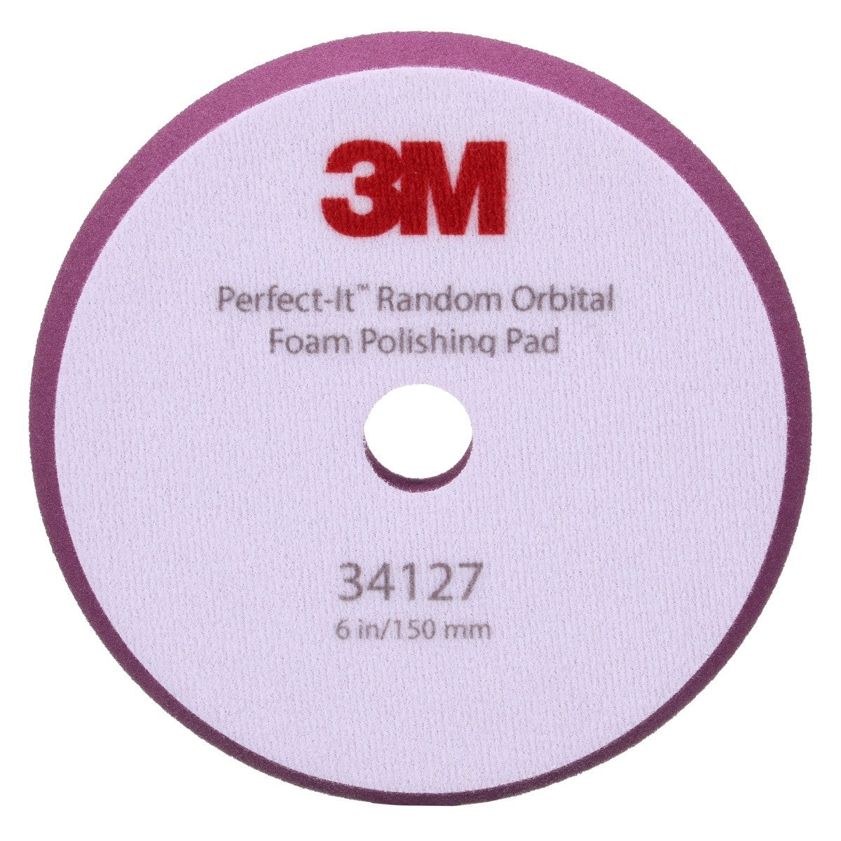 3M 34127 Hookit Random Orbital Foam Polishing Pad, Fine, Purple, 6 in 150 mm (7100276852) (12 Pack) - 2