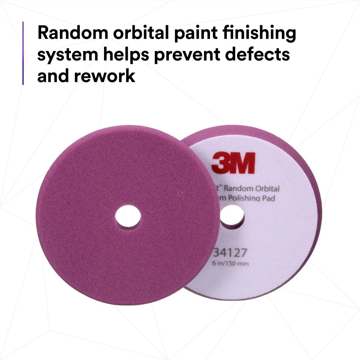 3M 34127 Hookit Random Orbital Foam Polishing Pad, Fine, Purple, 6 in 150 mm (7100276852) (12 Pack) - 8