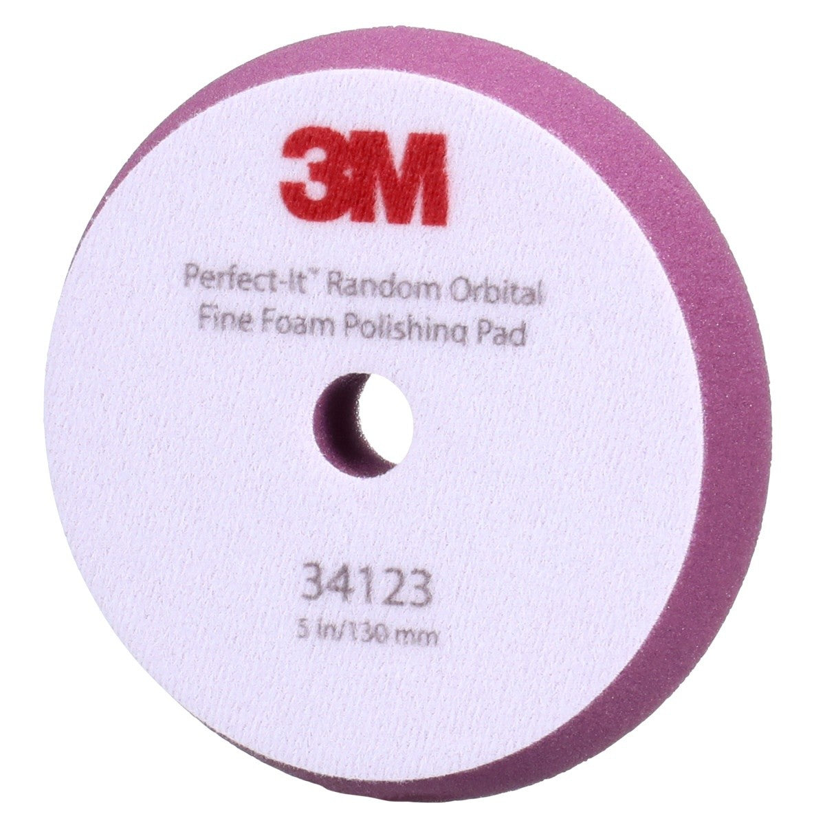3M 34123 Hookit Random Orbital Foam Polishing Pad, Fine, Purple, 5 in 130 mm, for Automotive Compounding and Polishing (7100277203) (12 Pack) - 5