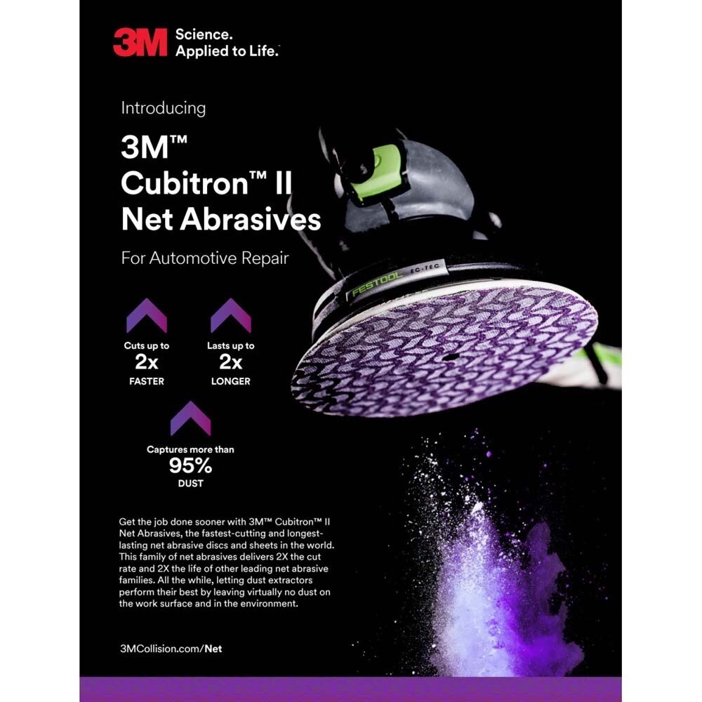 3M 7100283726 Cubitron II Net Sheet Roll 34574, Fastest-Cutting, Longest-Lasting, Dust Capture, 115 mm X 10 M, 150+ Grade - 2