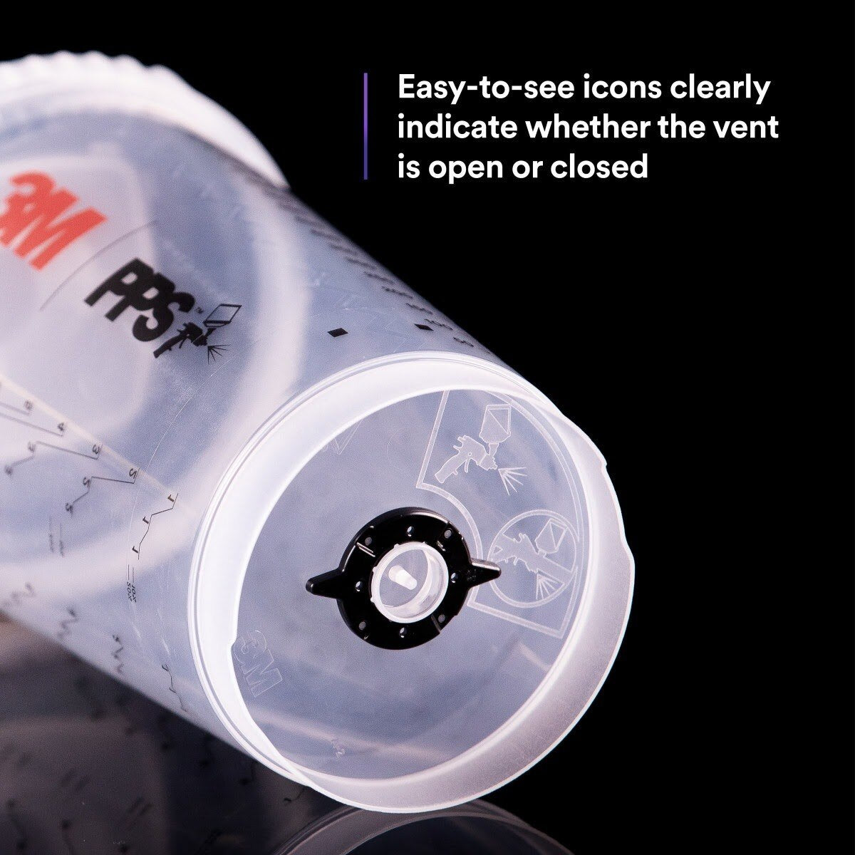 3M 26264 PPS Series 2.0 Vented Spray Cups Kit, Large (32.1 fl oz, 950 ml), 200 Micron Filter (7100292052) - 3
