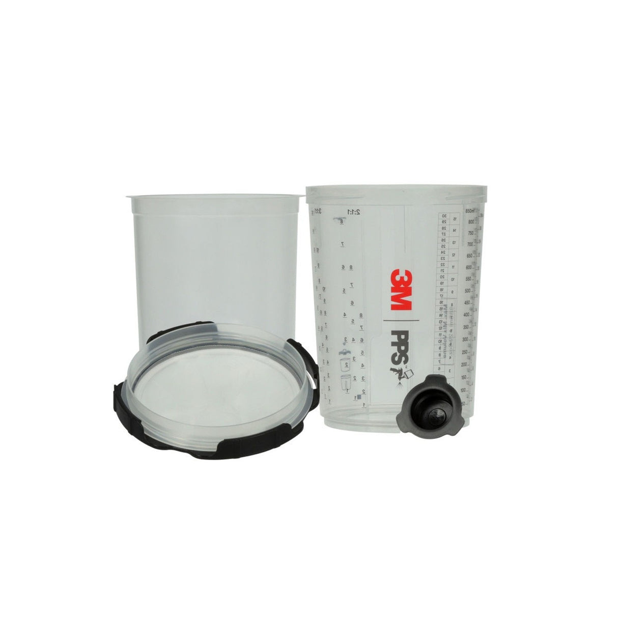 3M 26024 PPS Spray Cup System Kit, Large, 28 oz, 200 Micron Filter, 1 Hard Cup, 50 Lids, 50 Liners, 32 Sealing Plugs (7100297030) - 3