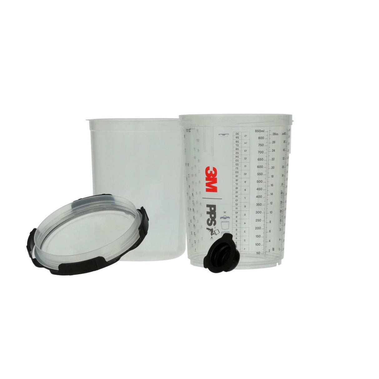 3M 26024 PPS Spray Cup System Kit, Large, 28 oz, 200 Micron Filter, 1 Hard Cup, 50 Lids, 50 Liners, 32 Sealing Plugs (7100297030) - 4