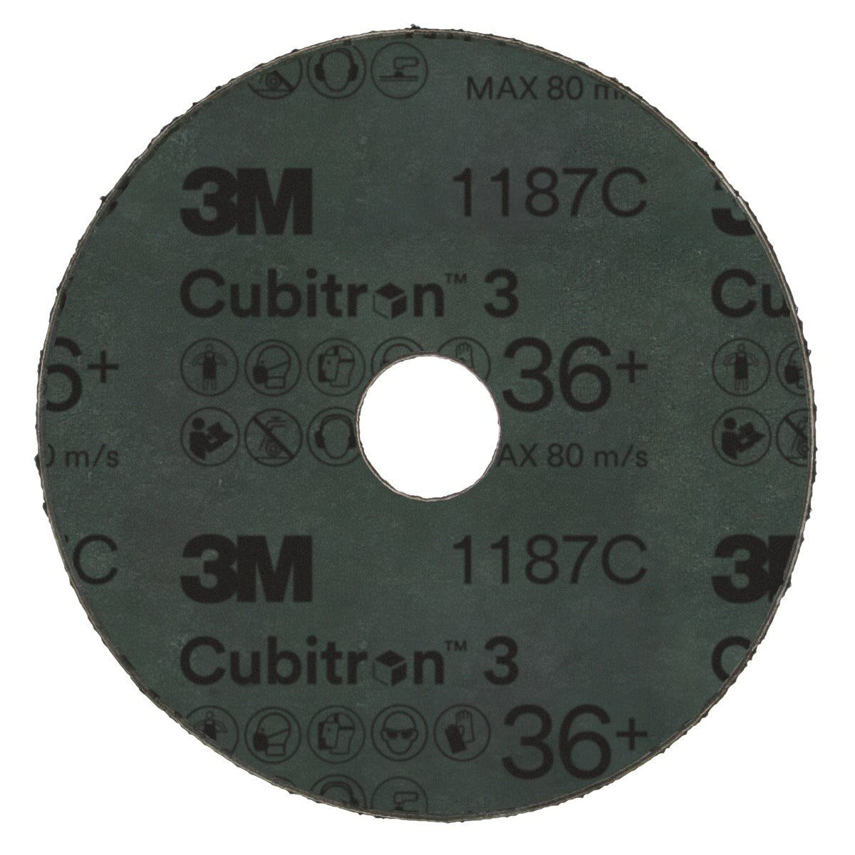 3M 1187C Cubitron Fibre Disc 36+ Precision Shaped Ceramic Purple 5 in x 7/8 in Center Hole (7100308532) (100 Pack) - 2