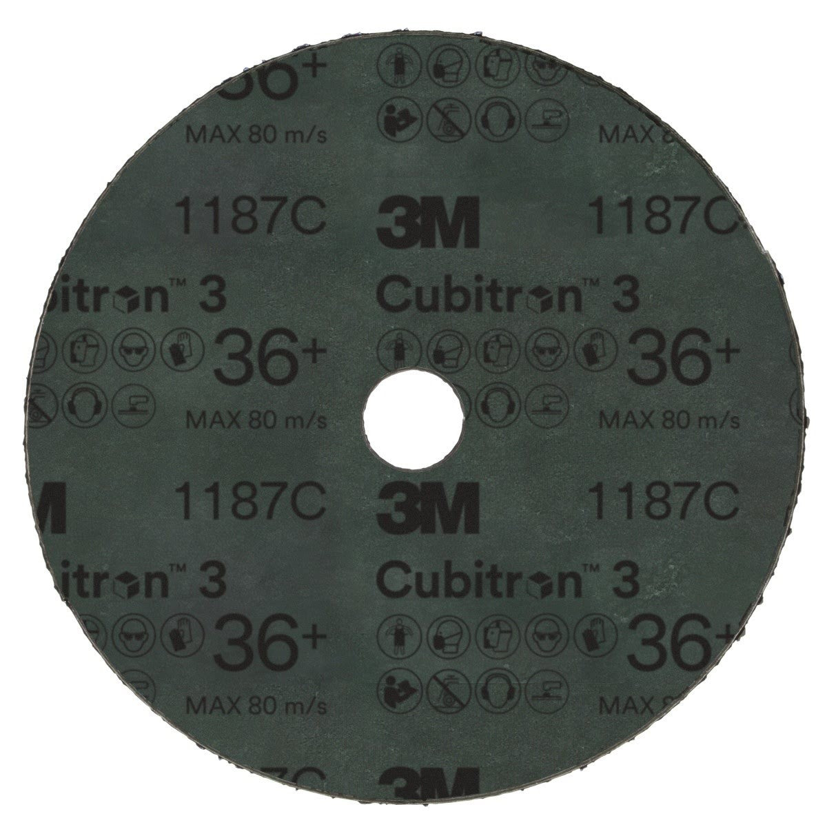 3M 1187C Cubitron Fibre Disc, 36 Plus, Purple, 7 in x 7/8 in (7100309906) (100 Pack) - 3
