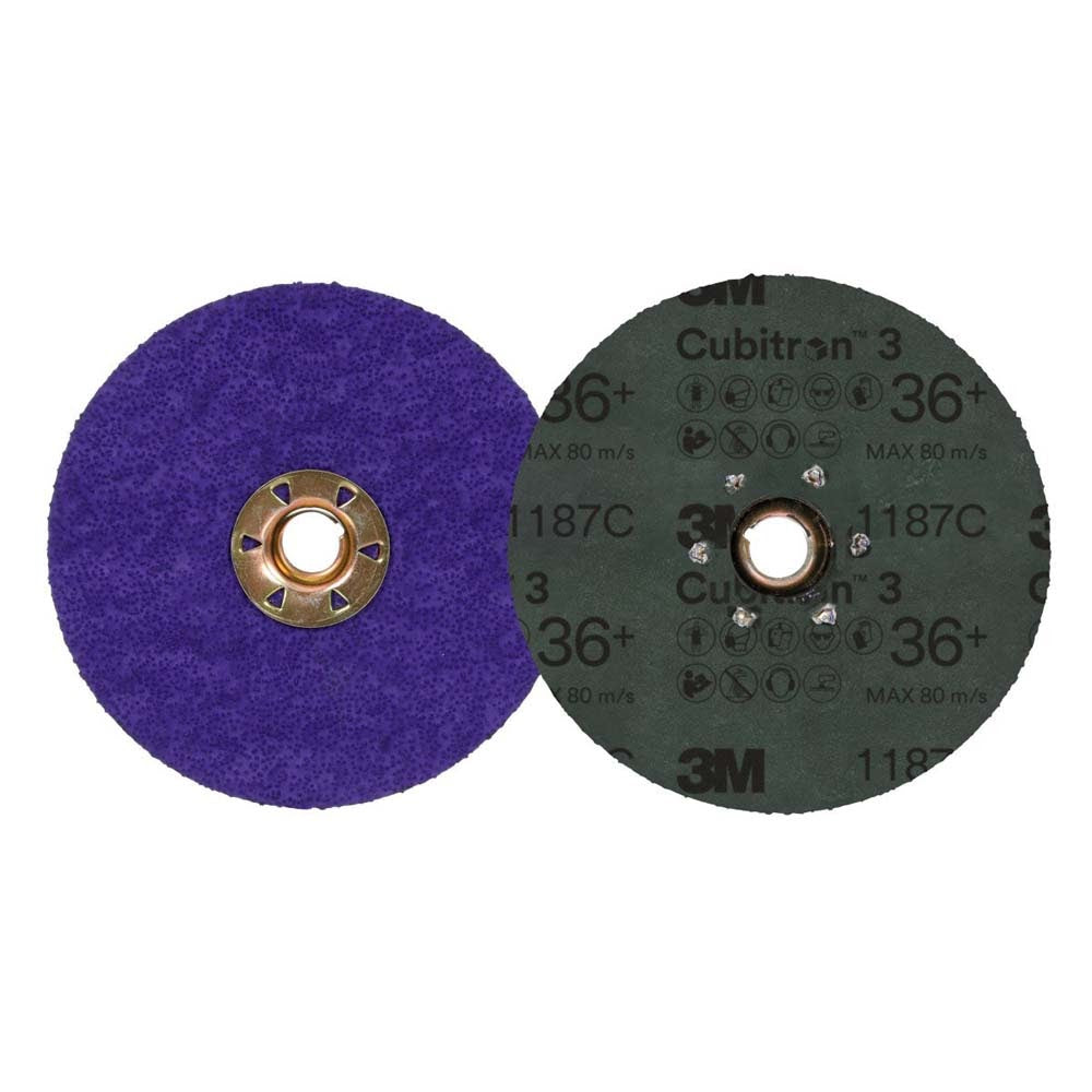 3M 1187C Cubitron 3 Fibre Disc , 36+, TN Quick Change, 5 in, Die 500P, Bag (7100310731) (25 Pack) - 3