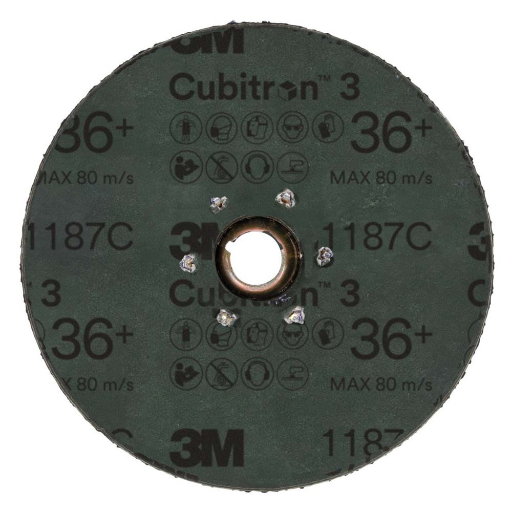 3M 1187C Cubitron 3 Fibre Disc 36+ TN Quick Change 4-1/2 in Die 450E (7100310793) (25 Pack) - 2