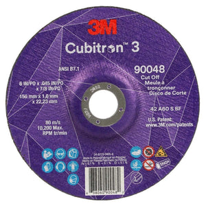 3M 7100313201 Cubitron 3 Cut-Off Wheel, 90048, 60+, T27, 6 in x 0.045 in x 7/8 in (150 x 1.6 x 22.23 mm), ANSI