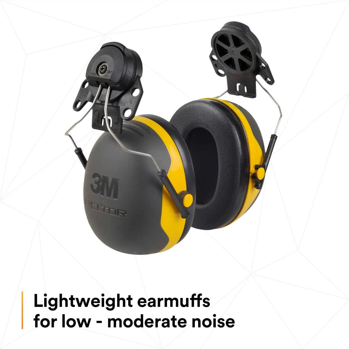 3M 7100314991 PELTOR X2P3E Cap Style Hard Hat Attached Earmuffs NRR 24 dB (10 Pack) - 3