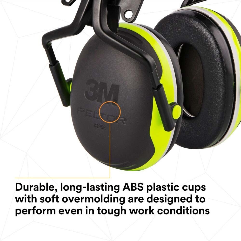 3M 7100315031 PELTOR X4P5E-OR Hard Hat Attached Earmuffs, Electrically Insulated, NRR 25 dB - 3