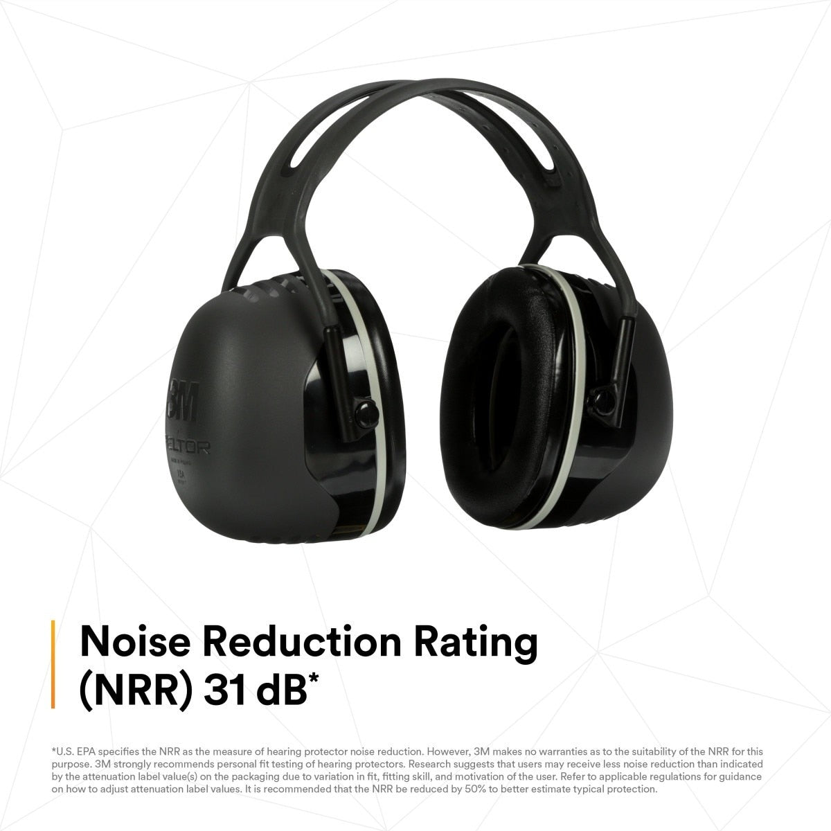 3M 7100315048 Over-the-Head Earmuffs X5A NRR 31 dB Hearing Protection (10 Pack) - 2