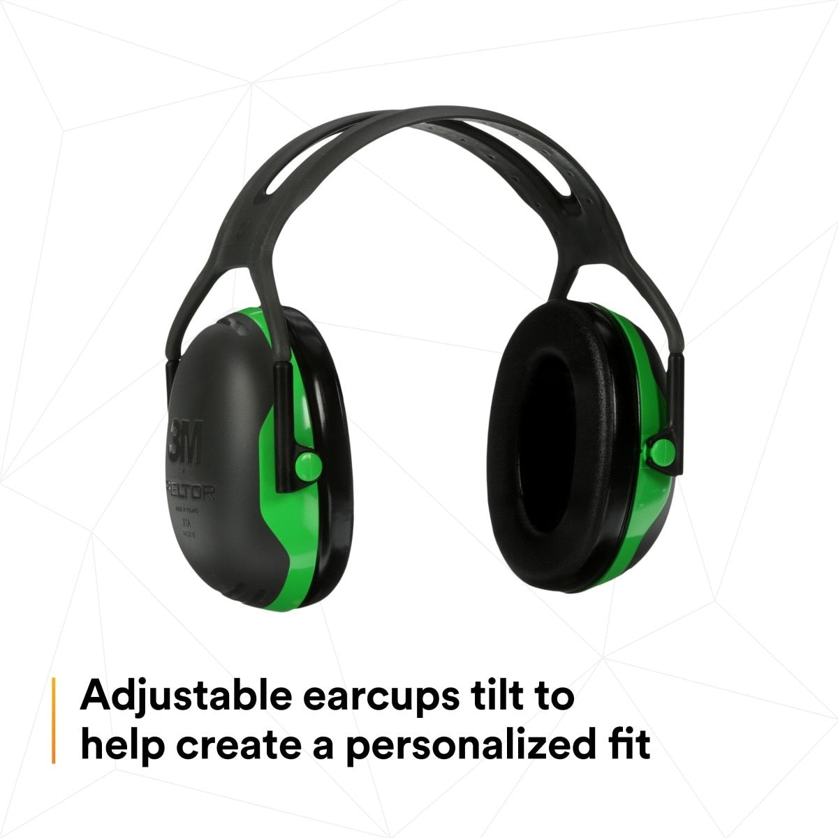 3M X1A PELTOR Over-the-Head Earmuffs, X Series, Green, One Size Fits Most (27287-case) (7100315111) (Case of 10) (10 Pack) - 6