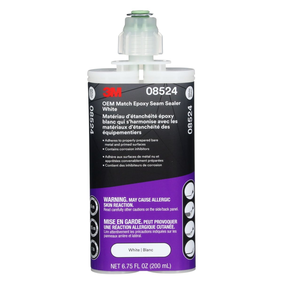 3M OEM Match Epoxy Seam Sealer White 200 ml Cartridge (08524) (7100319307) (6 Pack)