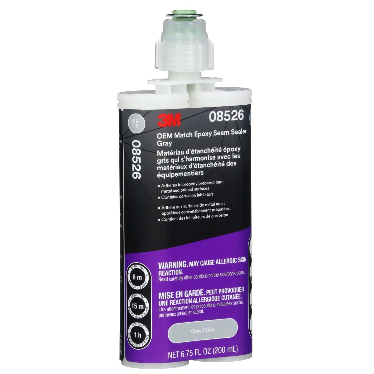 3M OEM Match Epoxy Seam Sealer, Gray, 200 ml Cartridge (08526) (7100319365) (6 Pack) - 3