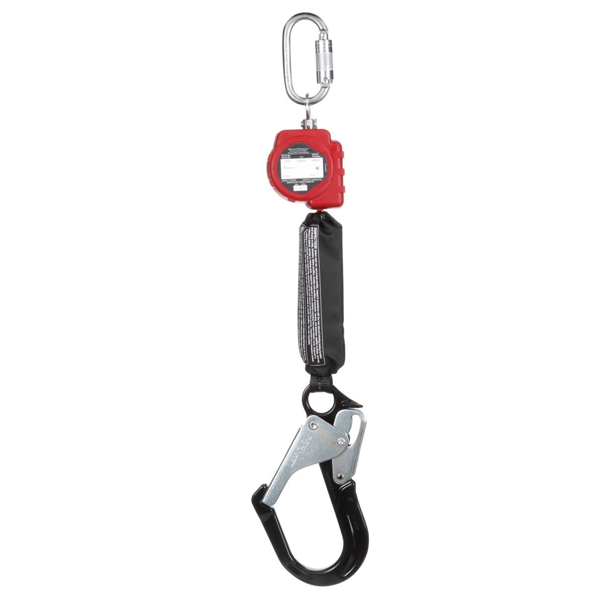 3M 3100509 PROTECTA Self-Retracting Lifeline with Carabiner, Web, Aluminum Rebar Hook, 6 ft, Red (7100319831) - 2