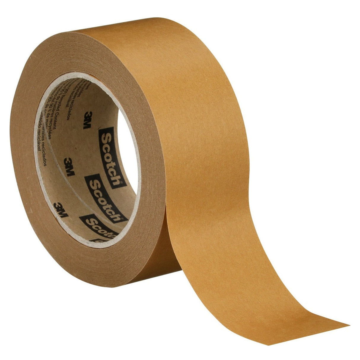 3M 570 Scotch Performance Paper Box Sealing Tape, Brown, 1-29/32 in x 55 yd (48 mm x 50 m), Recycle-Compatible for Packaging (7100333266) - 3