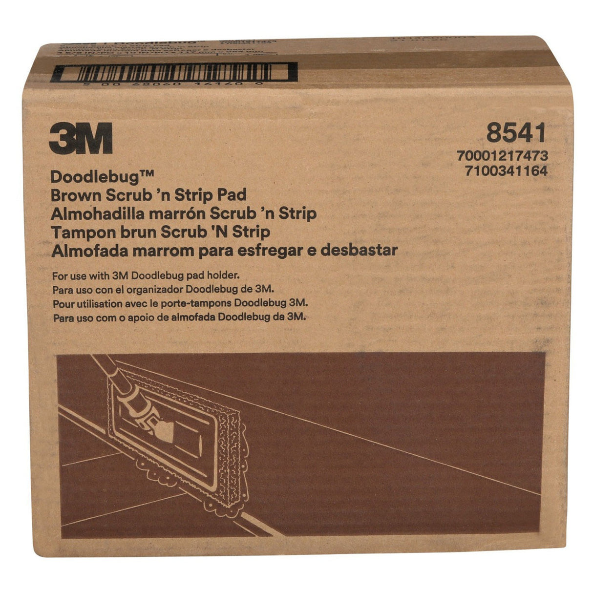3M 8541 Utility Pad, Brown, 4-5/8 in x 10 in (7100341164) (10 Pack) - 8