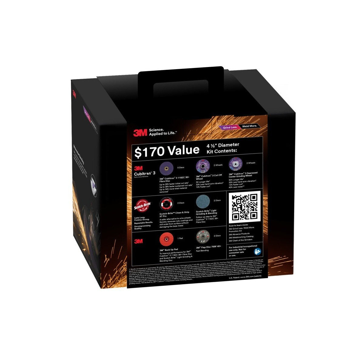 3M 67115 Cubitron Grind Less Weld More Promo Kit, 4-1/2 in Discs, 16 Piece Welding Kit for Cutting, Grinding, Blending, Finishing, Rust Removal, Deburring (7100350489) (16 Pieces) - 4