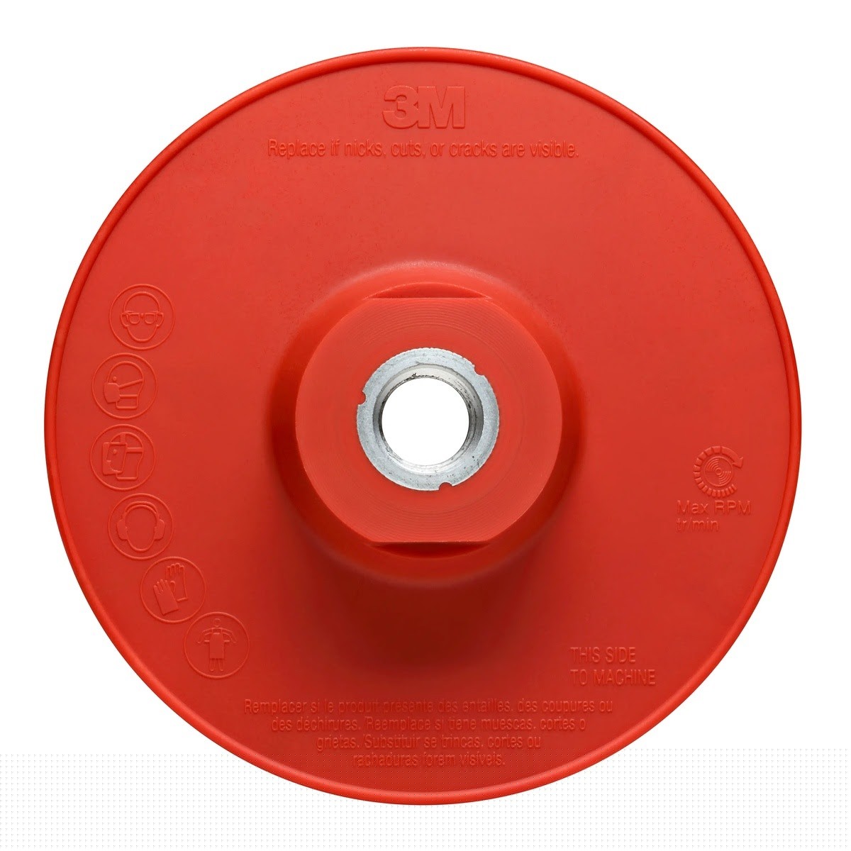 3M 11225 Disc Back-up Pad Ribbed, Extra Hard, Red, 6 in (7100362486)