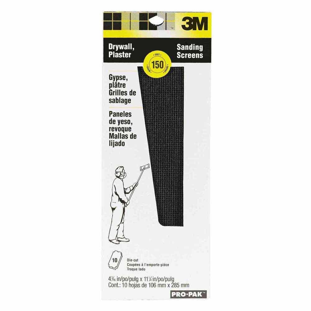 3M 99437 Pro-Pak Drywall Sanding Screens 150 Grit for Drywall and Plaster (10 Pack) - 2