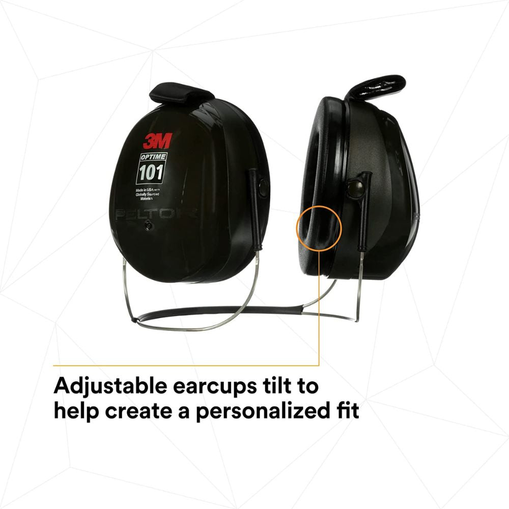 3M H7B PELTOR Optime 101 Behind-the-Head Earmuffs, 26 dB NRR (7000002329) - 2