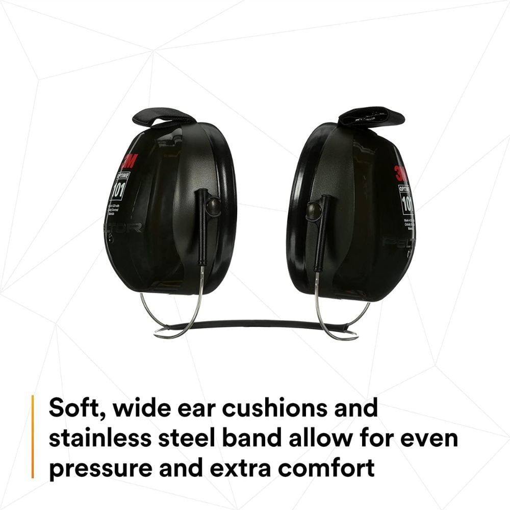 3M H7B PELTOR Optime 101 Behind-the-Head Earmuffs, 26 dB NRR (7000002329) - 3
