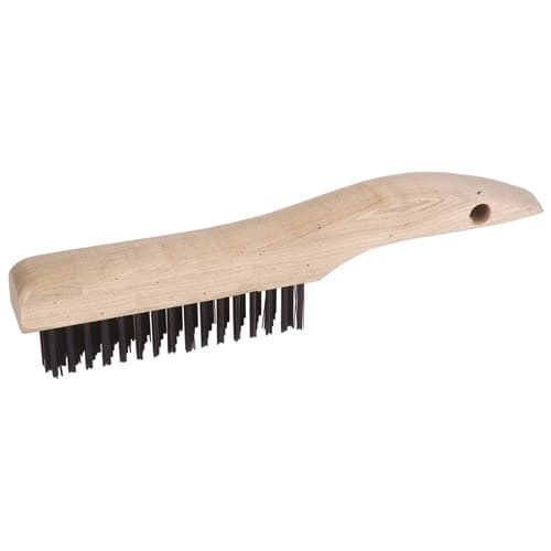 Weiler 44061 Hand Wire Scratch Brush. .012 Steel Fill, Shoe Handle, 2 x 17 Rows