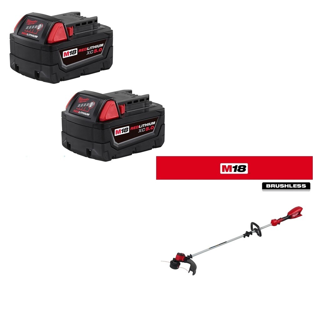 Milwaukee 48-11-1852 Battery 2 Pack W/ FREE 2828-20E String Trimmer