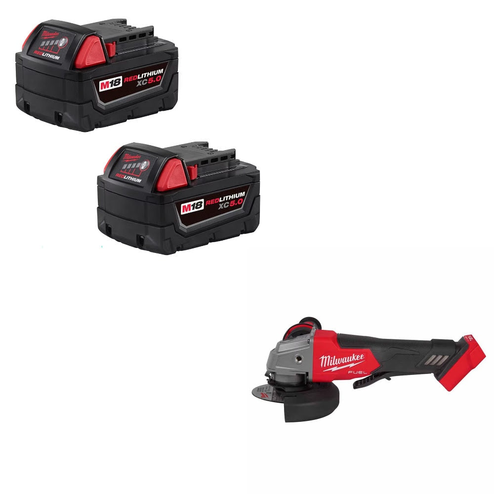 Milwaukee 48-11-1852 M18 Battery 2-Pack w/ FREE 2880-20 M18 Grinder Switch