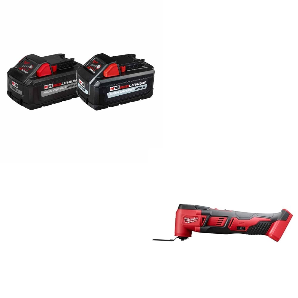 Milwaukee 48-11-1868 M18 18V Battery, 2-Pack W/ FREE 2626-20 M18 Multi-Tool