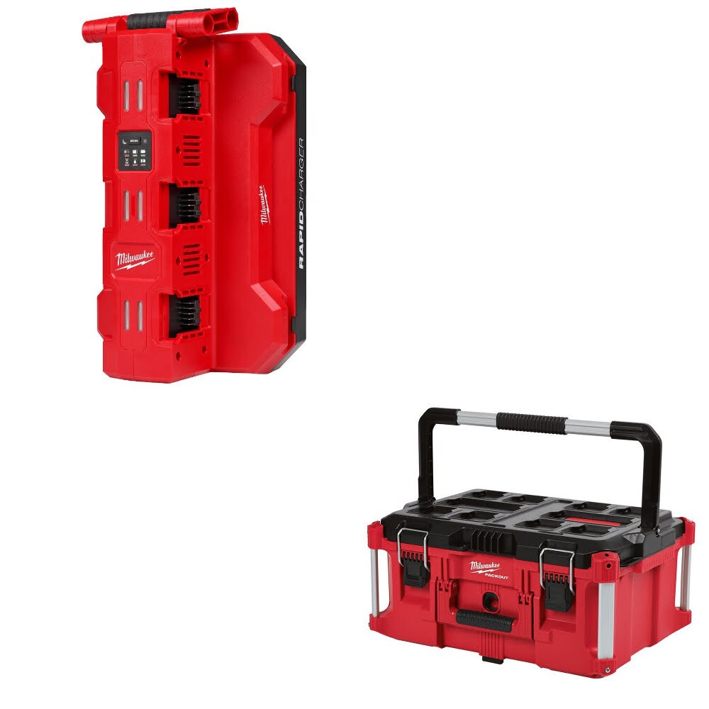 Milwaukee 48-59-1817 M18 Six Bay Charger Kit W/ FREE 48-22-8425 PACKOUT Box