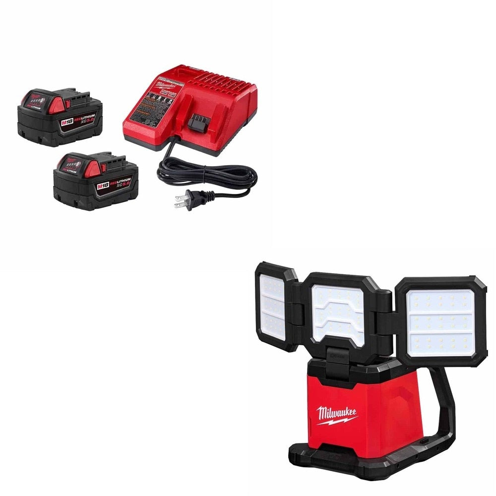 Milwaukee 48-59-1852B M18 5Ah 2pk Starter W/ FREE 2368-20 Flood & Area Light