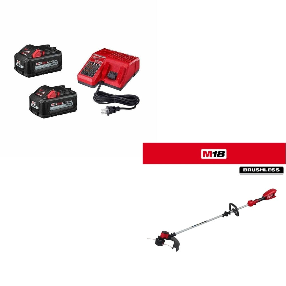 Milwaukee 48-59-1862S M18 High Output 6.0Ah 2 Battery W/ FREE 2828-20E String Trimmer