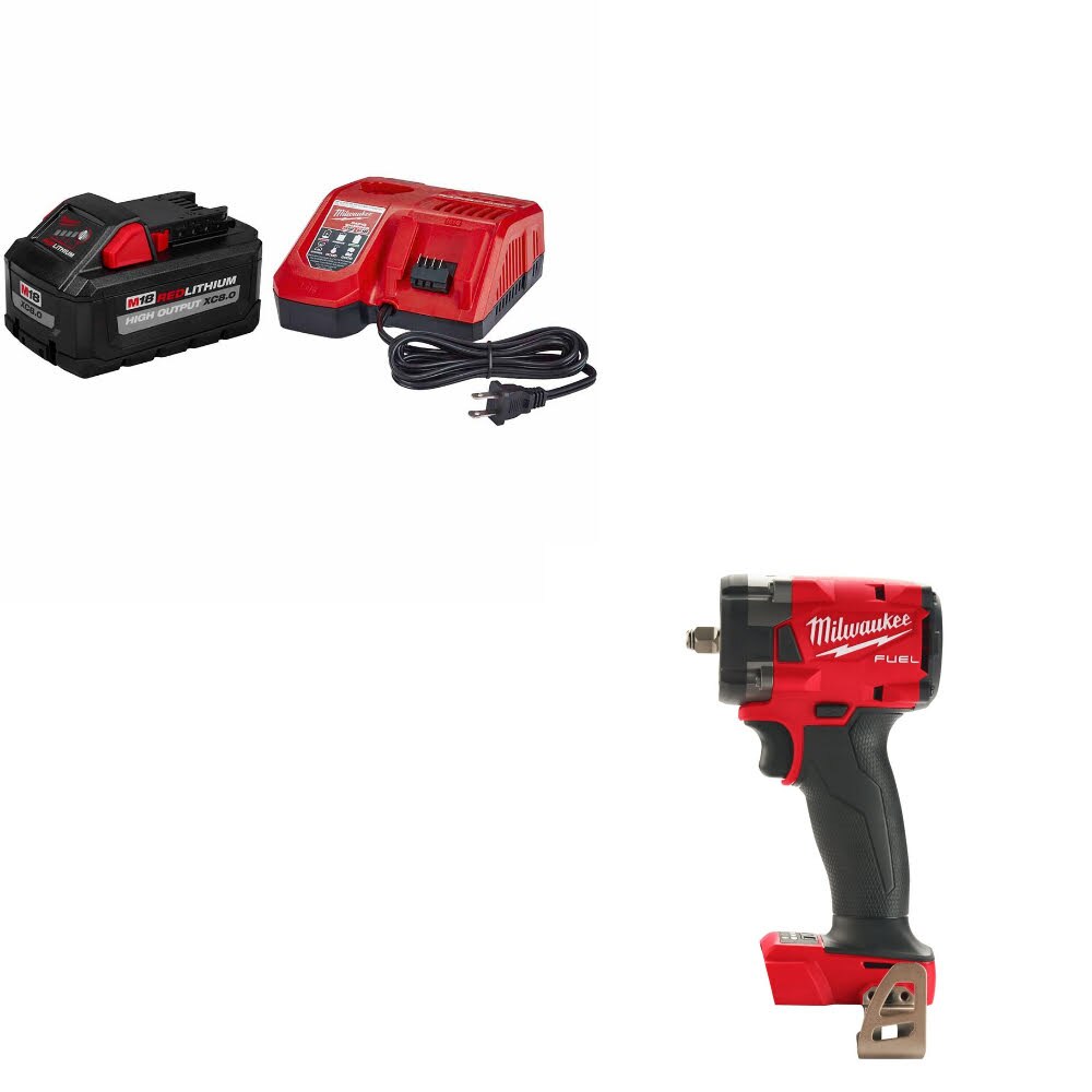Milwaukee 48-59-1880 M18 XC8.0 Starter Kit W/ 2854-20 M18 FUEL Impact Wrench