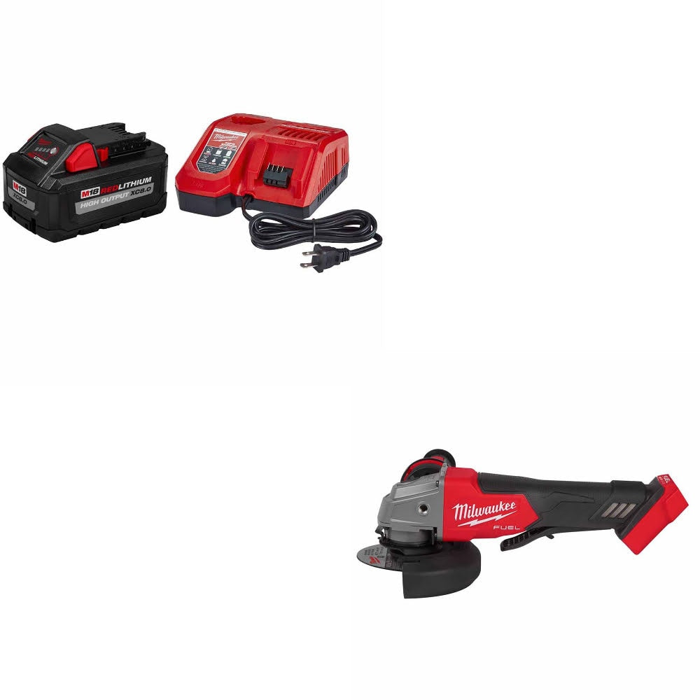 Milwaukee 48-59-1880 M18 XC8.0 Starter Kit W/ 2880-20 M18 FUEL 4-1/2"/5" Grinder