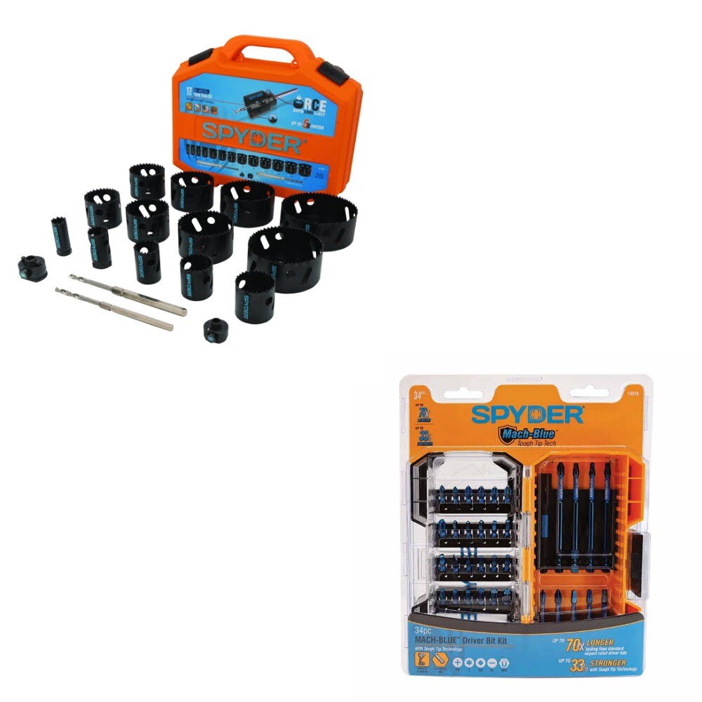 Spyder 601008 Hole Saw Kit W/ FREE 19079 Impact Bit Kit