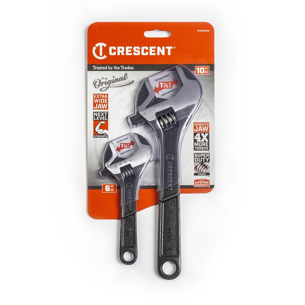 Crescent ATWJ2610VS 2 Pc. Wide Jaw Adjustable Wrench Set 6" & 10" - 5