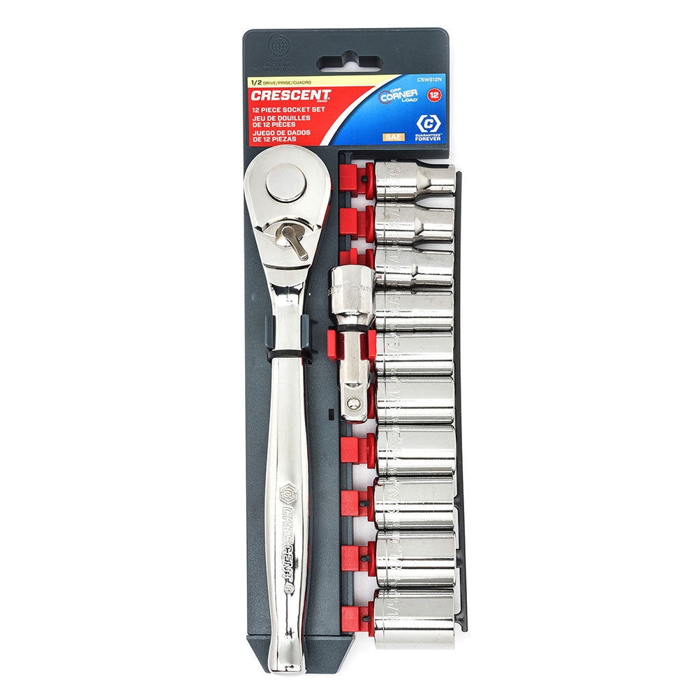 Crescent CSWS12N 12 Pc. 1/2 Drive 12 Point Standard SAE Socket Set - 2