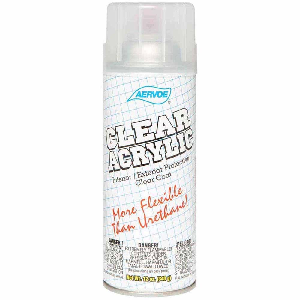 Aervoe 117 Gloss Clear Acrylic Coating Spray for Interior/Exterior Protective Clear Coat (16 oz Can)