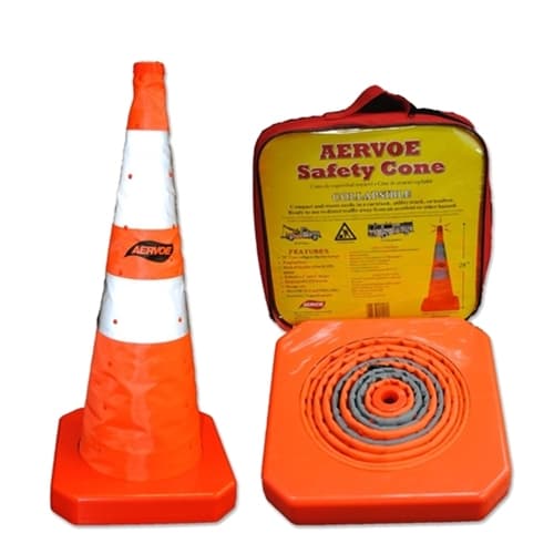 Aervoe 1191 28" Safety Cone - Collapsible with Red LED Flashing Beacon