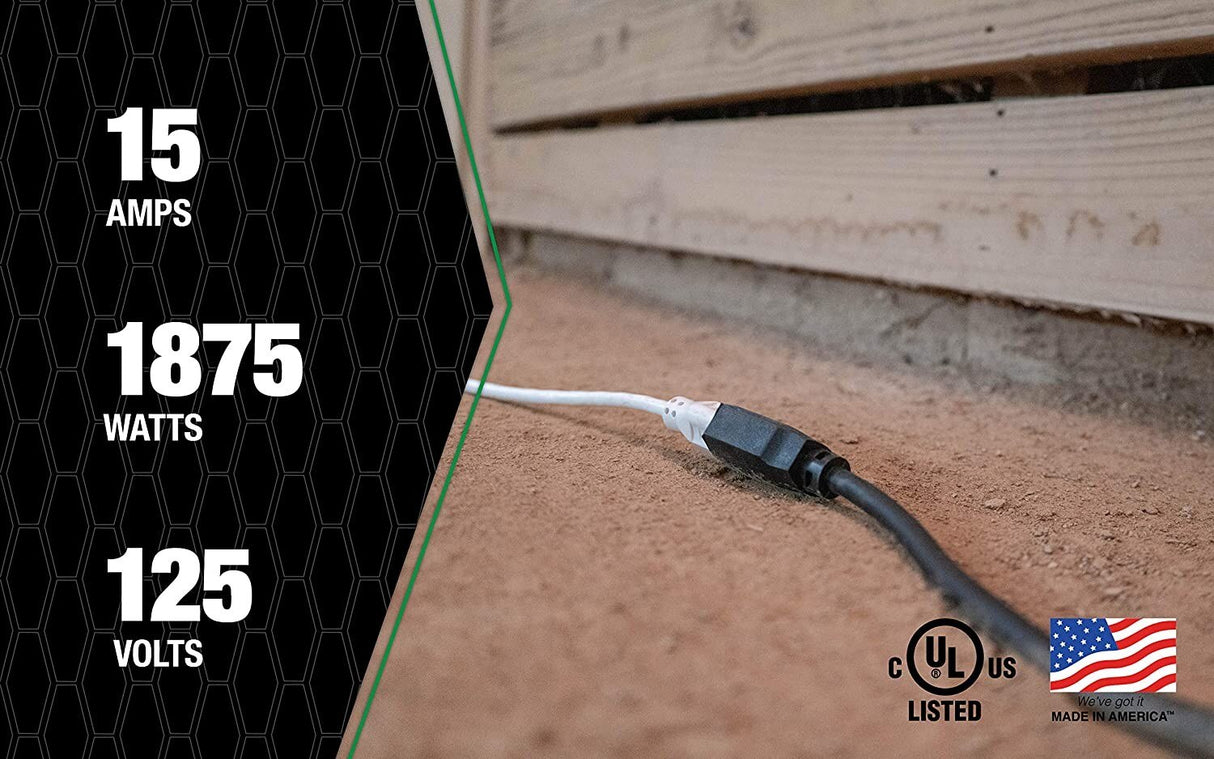 AgriPro 64817201 12/3 SJTOW 100-Foot Heavy Duty 15 Amp Farm/Workshop Extension Cord, Made in Th - 7