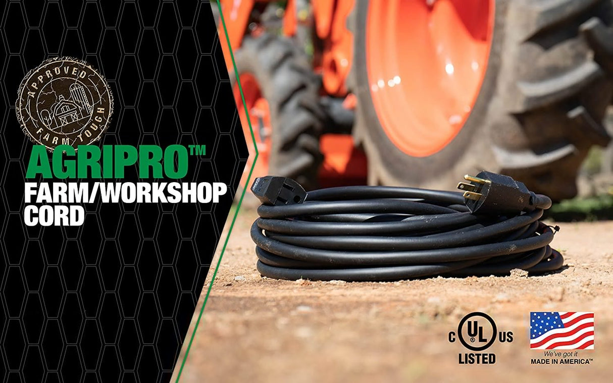 AgriPro 64818101 10/3 SJTOW 100-Foot Extra Heavy Duty 15 Amp Farm/Workshop Extension Cord, 100- - 2