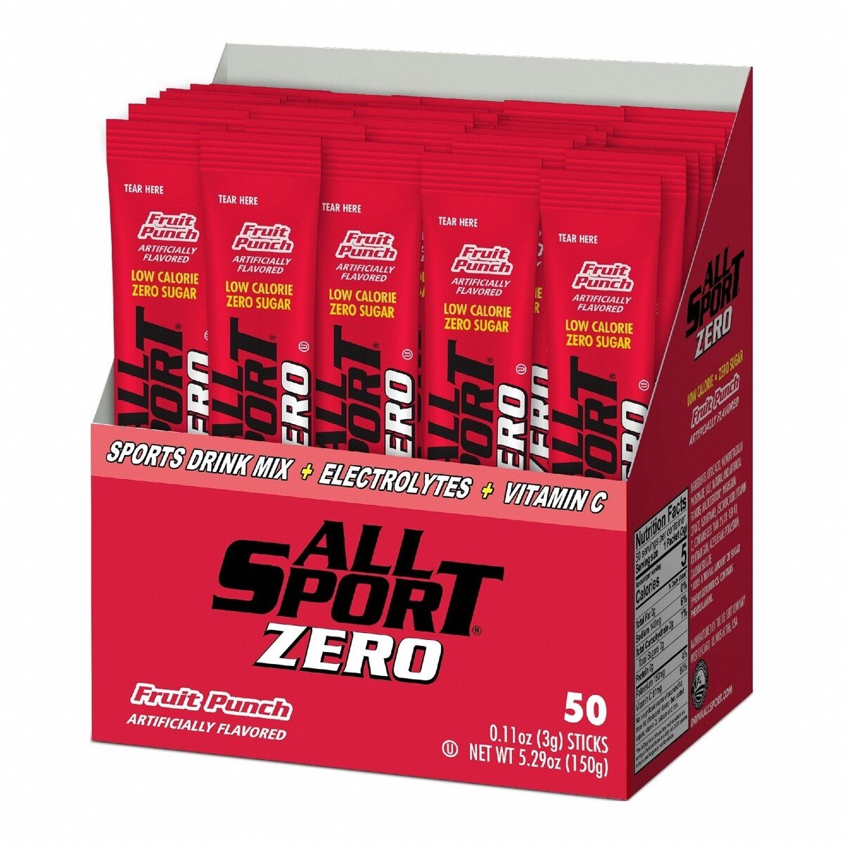All Sport 10122524 0.1 oz Fruit Punch Electrolyte Sports Drink Mix Sticks (500 Sticks)